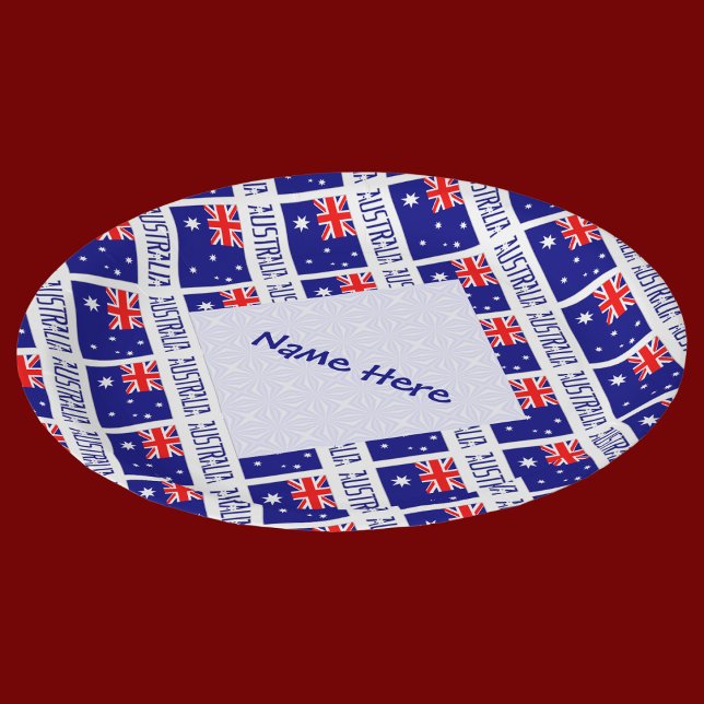 Australia Australian Flag Tiled Blue Personalised  Paper Plate (Creator Uploaded)