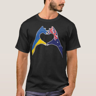 Australia Australian Ukraine Ukrainian Love Heart T-Shirt
