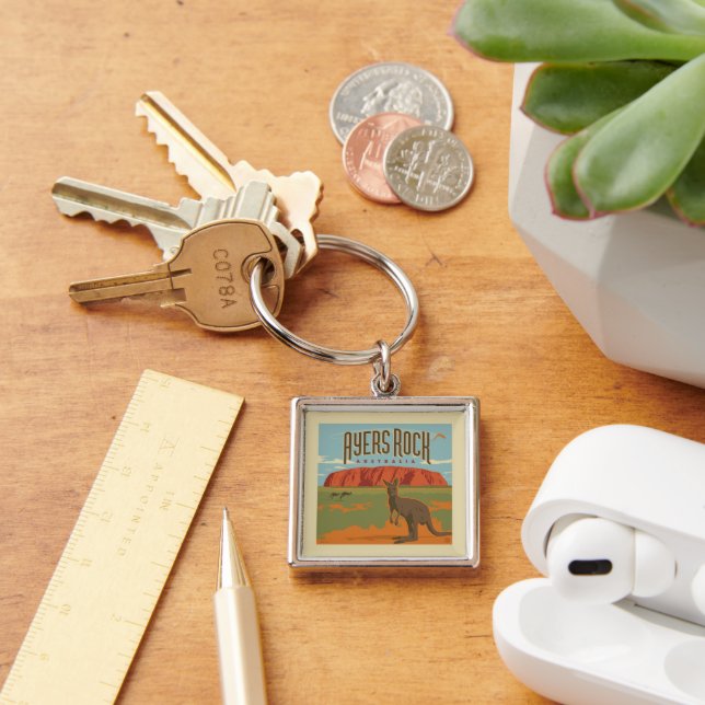Australia | Ayers Rock Kangaroos Key Ring (Desk)