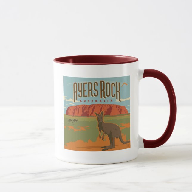 Australia | Ayers Rock Kangaroos Mug (Right)
