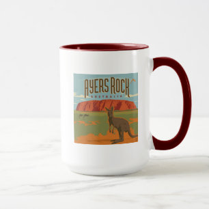 Australia   Ayers Rock Kangaroos Mug