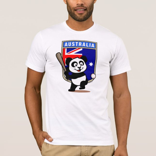 Australia Baseball Panda (light shirts) T-Shirt (Front)