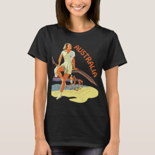 Australia Beach Girl Retro Travel T-Shirt