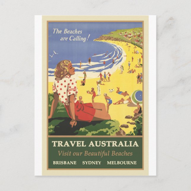 Australia, Beaches are Calling Postcard (Front)