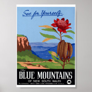 Australia Blue Mountains Restored Vintage Poster