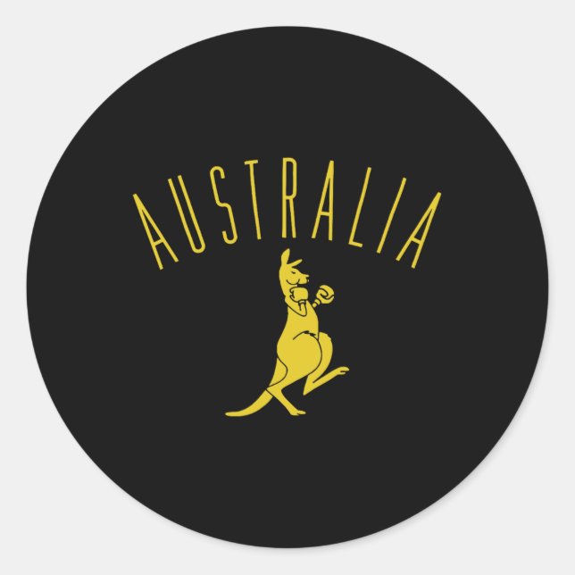 Australia Boxing Kangaroo  Classic Round Sticker (Front)