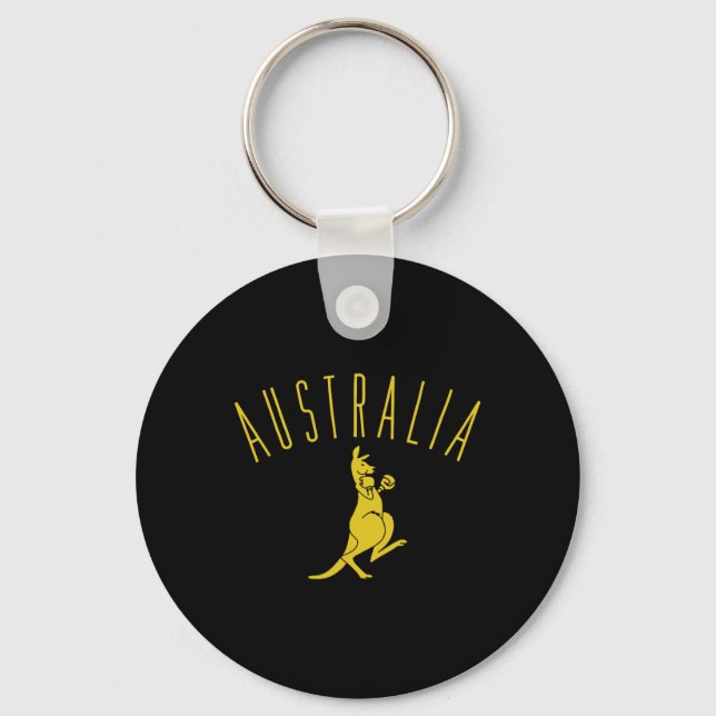 Australia Boxing Kangaroo  Key Ring (Front)