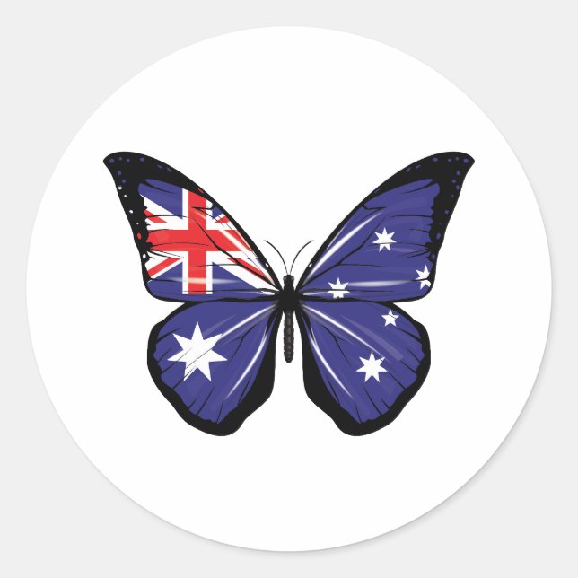 Australia Butterfly Flag Classic Round Sticker (Front)