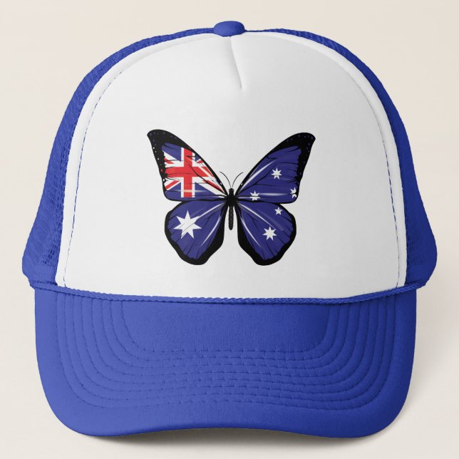 Australia Butterfly Flag Trucker Hat (Front)