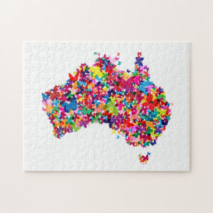 Australia Butterfly Map Jigsaw Puzzle