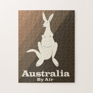Australia By Air Kangaroo travel poster. Jigsaw Puzzle