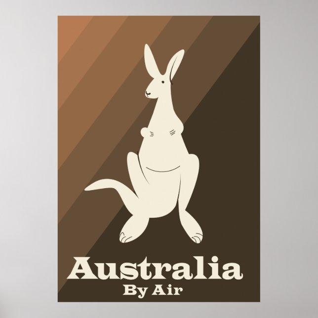 Australia By Air Kangaroo travel poster. Poster (Front)