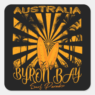 Australia Byron Bay Surf Paradise Square Sticker