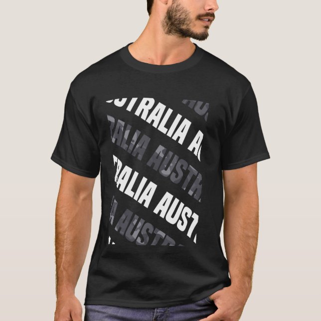 Australia Camo Pattern Grey Camouflage T-Shirt (Front)