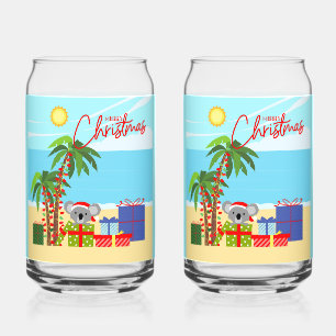 Australia Christmas Can Glass