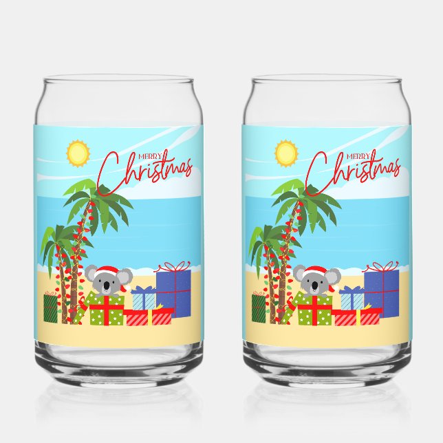 Australia Christmas Can Glass (Front)