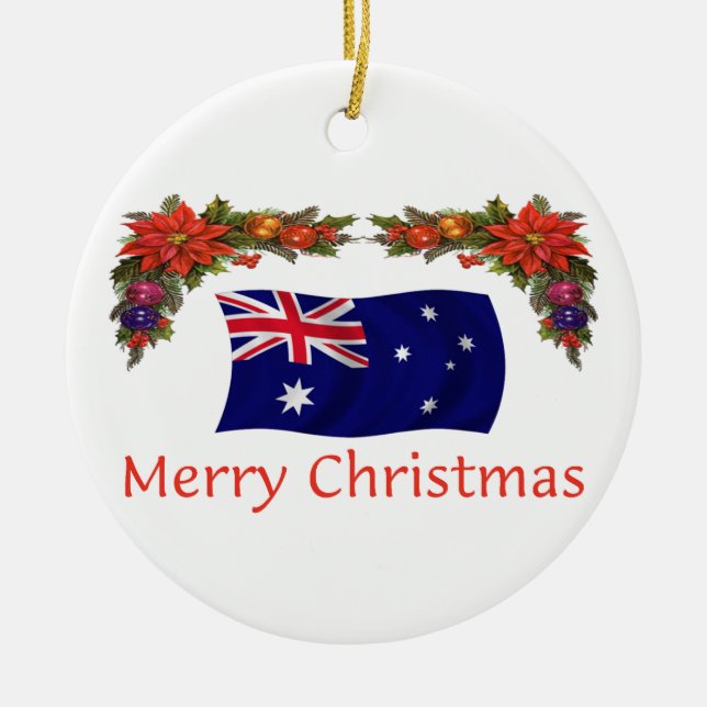 Australia Christmas Ceramic Tree Decoration (Front)