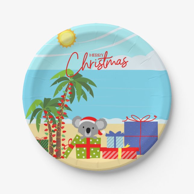 Australia Christmas Paper Plate (Front)