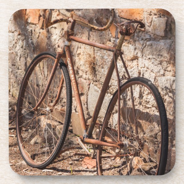 Australia, Clare Valley, Sevenhill, old bicycle Coaster (Front)