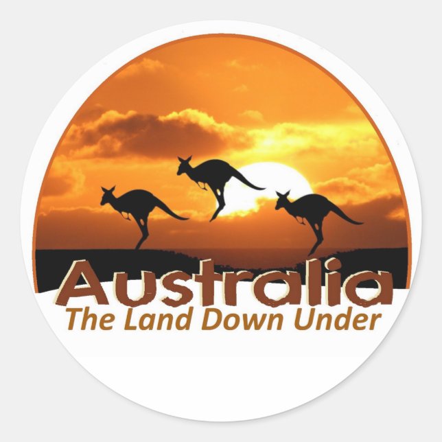AUSTRALIA CLASSIC ROUND STICKER (Front)