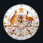 Australia COA Brown Dartboard<br><div class="desc">Digitally altered graphic: Coat of Arms of Australia in brown tint</div>