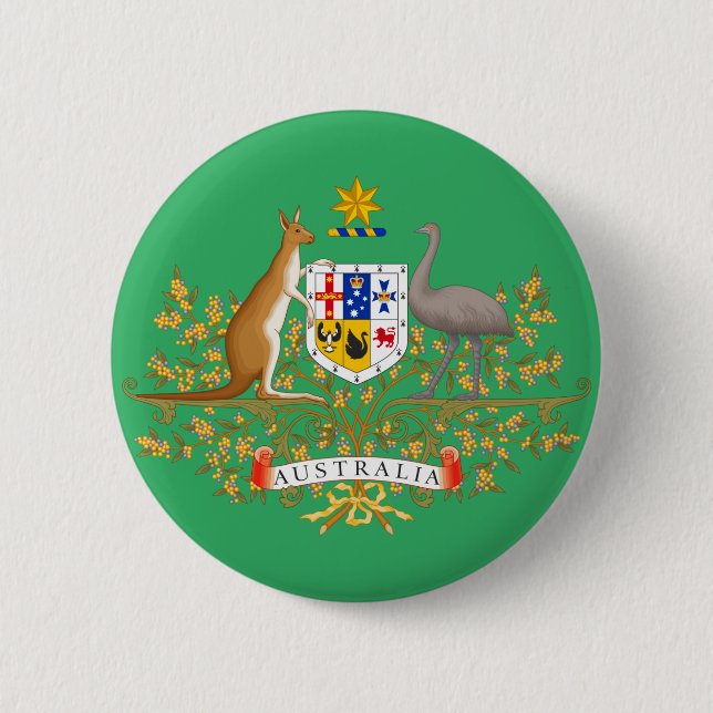 australia coat of arms 6 cm round badge (Front)