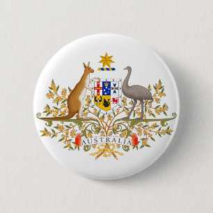 australia coat of arms 6 cm round badge