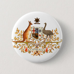 australia coat of arms 6 cm round badge
