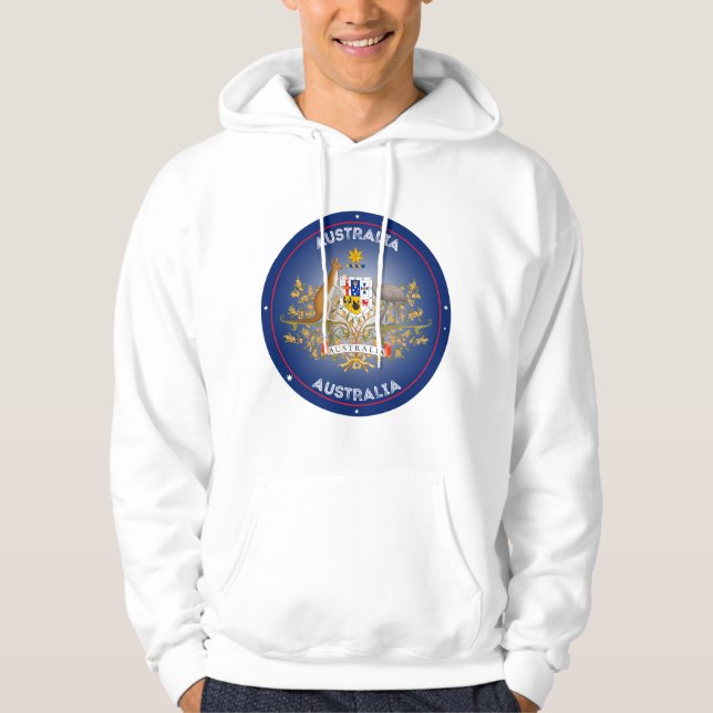 Australia Coat of Arms Circle Shape Hoodie (Front)