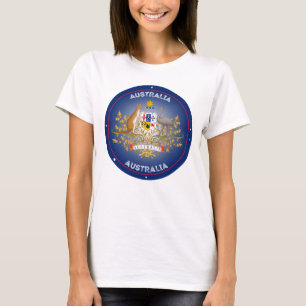 Australia Coat of Arms Circle Shape T-Shirt