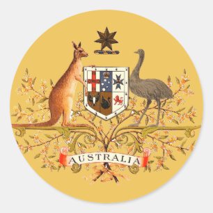 australia coat of arms classic round sticker