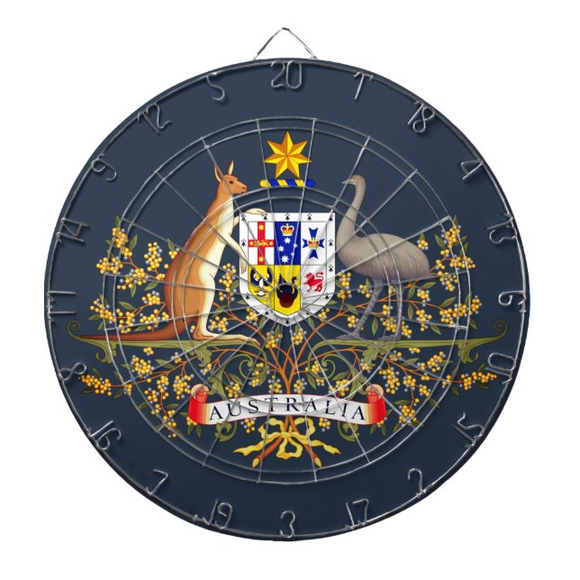 Australia Coat of Arms Dartboard (Front)