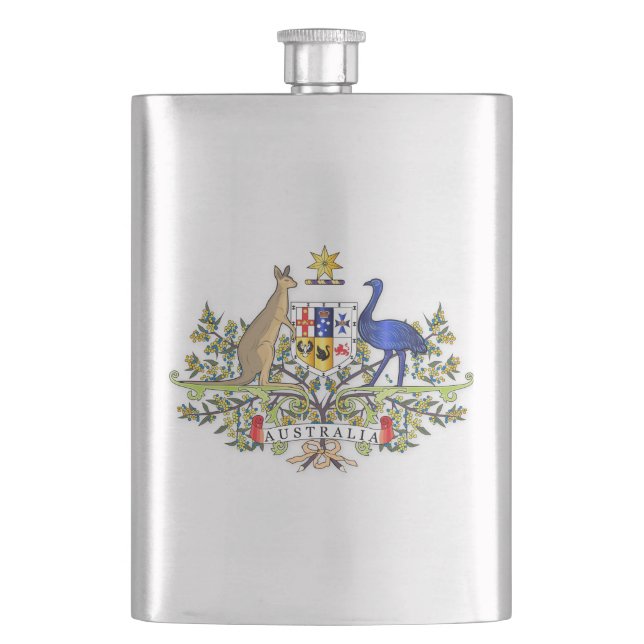 Australia coat of arms hip flask (Front)
