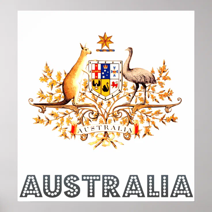 Australia Coat of Arms Poster Zazzle