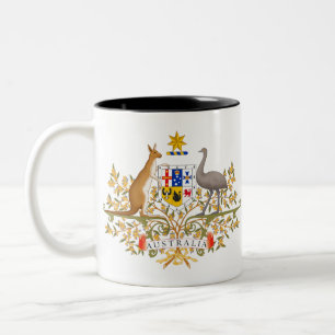 australia coat of arms Two-Tone coffee mug