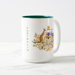 australia coat of arms Two-Tone coffee mug