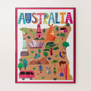 Australia colourful travel poster jigsaw puzzle