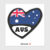 Australia Country Code Flag Heart AUS