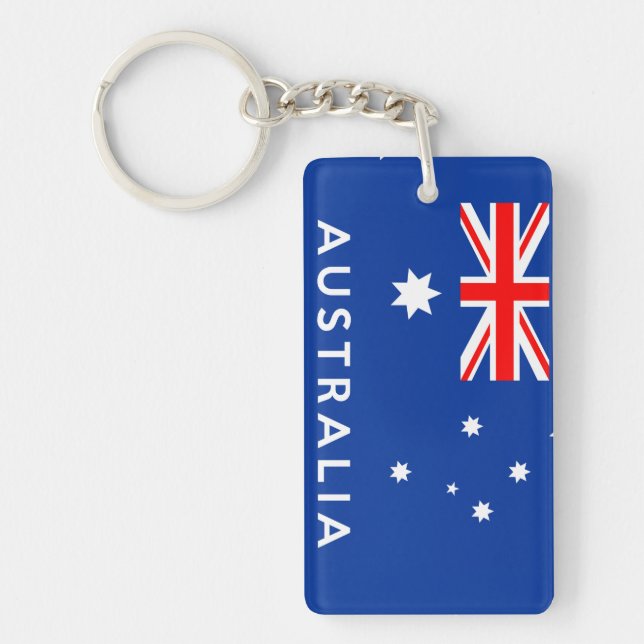 australia country flag symbol name text key ring (Front)