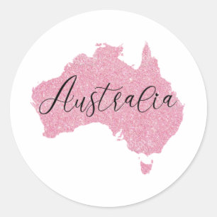 Australia Country Shining Colour    Classic Round Sticker
