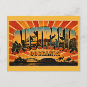 Australia Country Vintage Travel Art Postcard