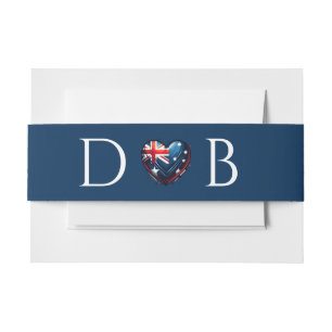 Australia Couple Wedding Invitation Belly Band