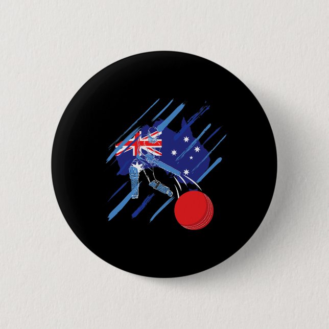 Australia Cricket Fan Or Player  6 Cm Round Badge (Front)