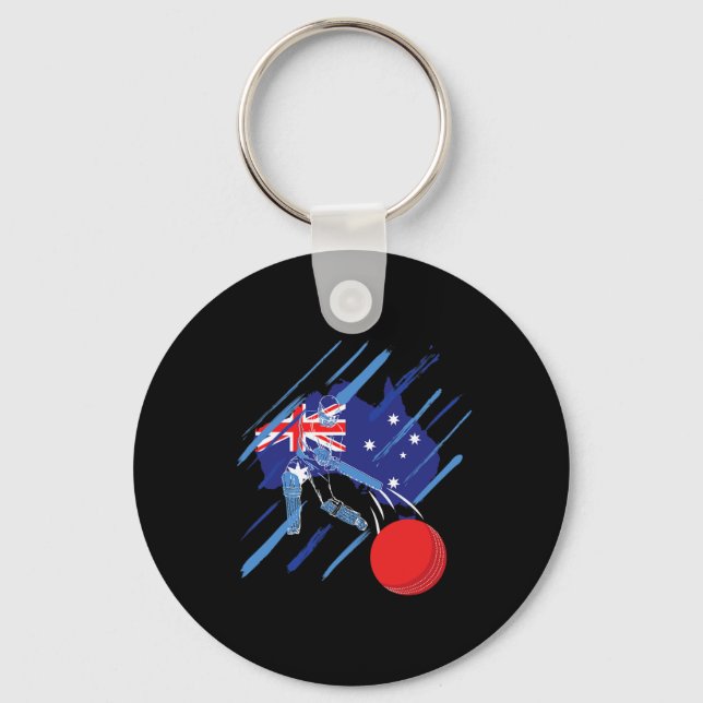 Australia Cricket Fan Or Player  Key Ring (Front)