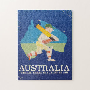 Australia Cricket Vintage travel poster Jigsaw Puzzle