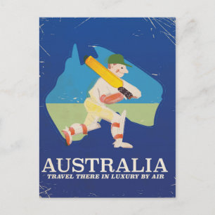 Australia Cricket Vintage travel poster Postcard
