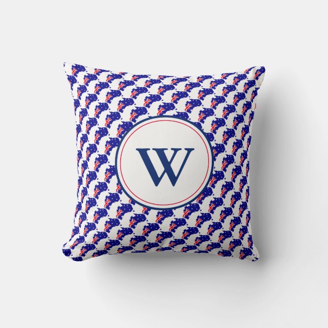 AUSTRALIA Custom Monogram Australian Flag Cushion (Front)