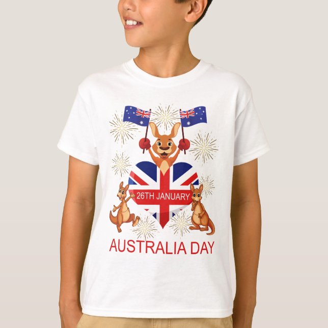 AUSTRALIA DAY 26TH JANUARY, KANGAROOS, KID'S T-Shirt (Front)