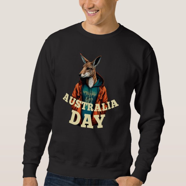 Australia Day  Australian Kangaroo Vintage Sweatshirt (Front)