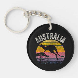 Australia Day Funny Australian Kangaroo Vintage Key Ring